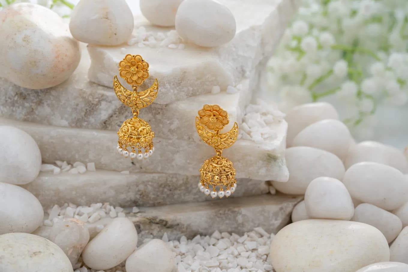 Traditional Floral Jhumkas