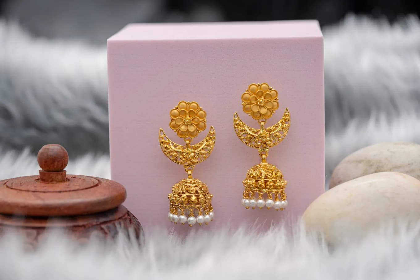 Traditional Floral Jhumkas
