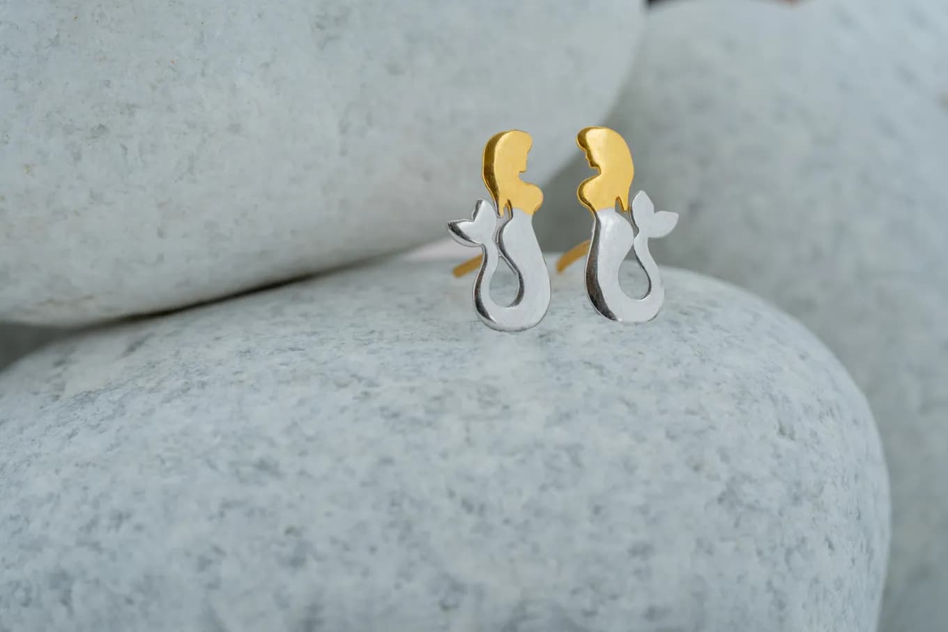 Little Mermaid Gold Studs