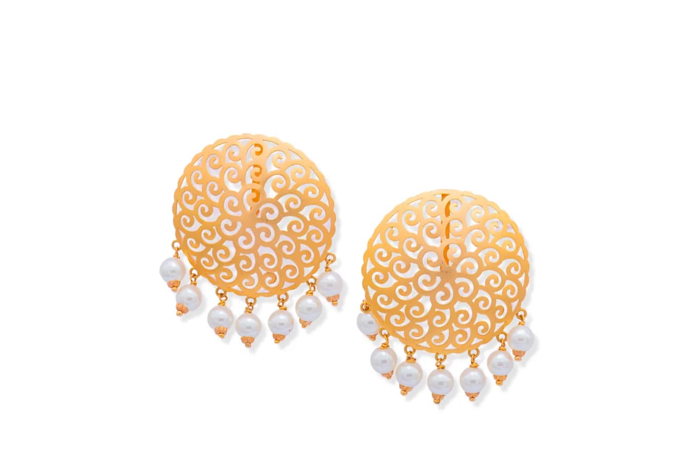 Gold Jali Work Studs