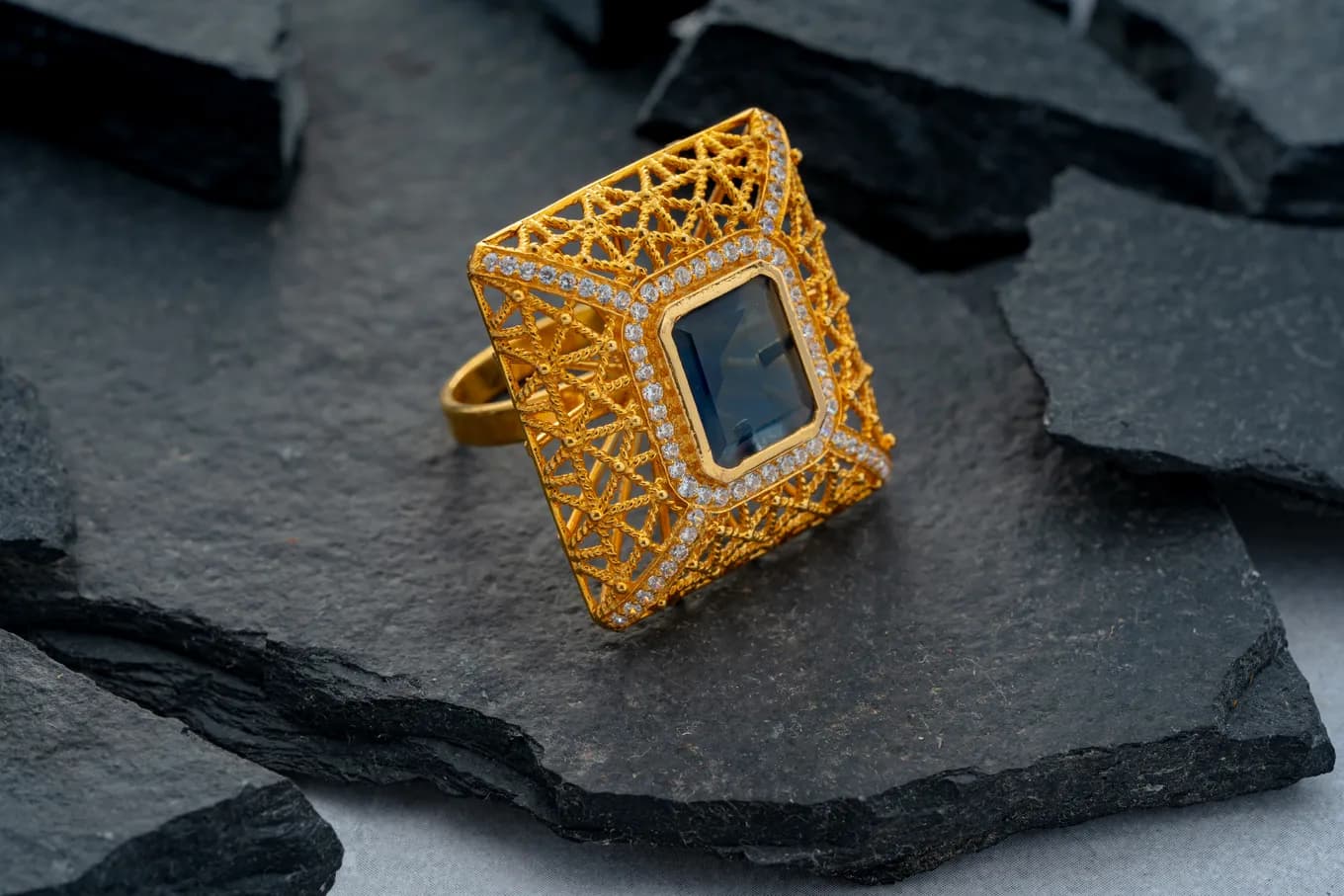 Square Shaped Gold Ring