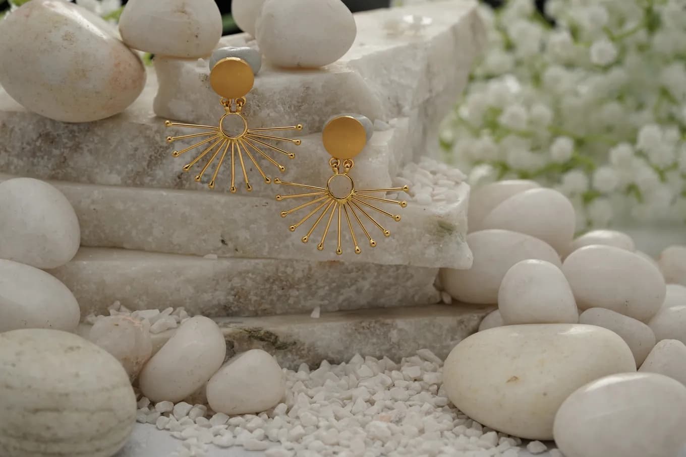 Unique Golden Spikes Earrings