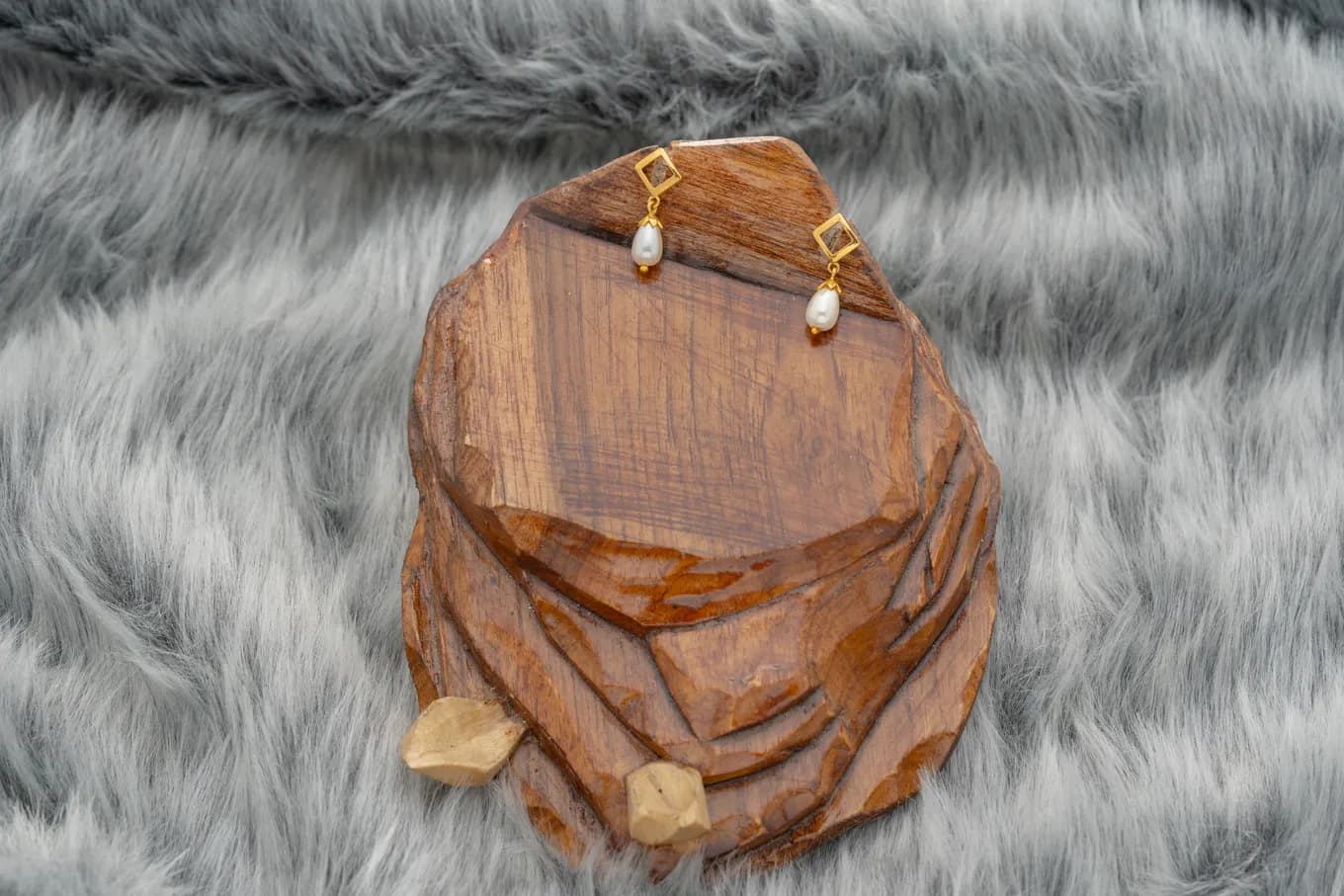 Pearl Drop Gold Earrings