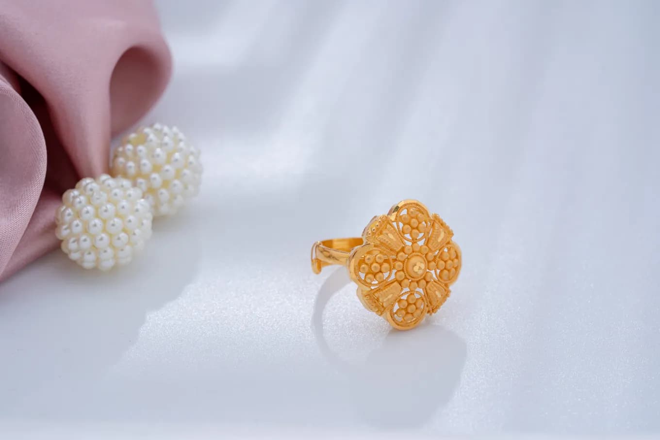 Golden Flower Ring for Women