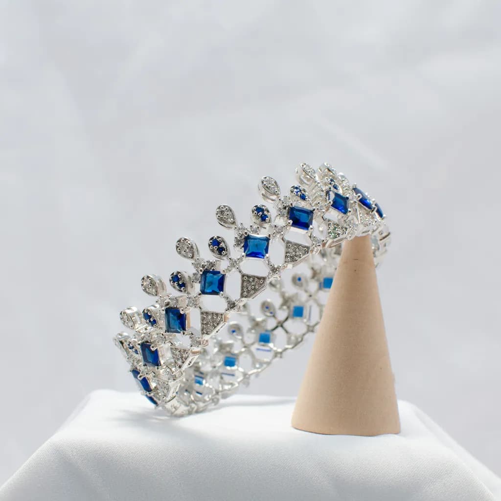 Silver Crown Bangle