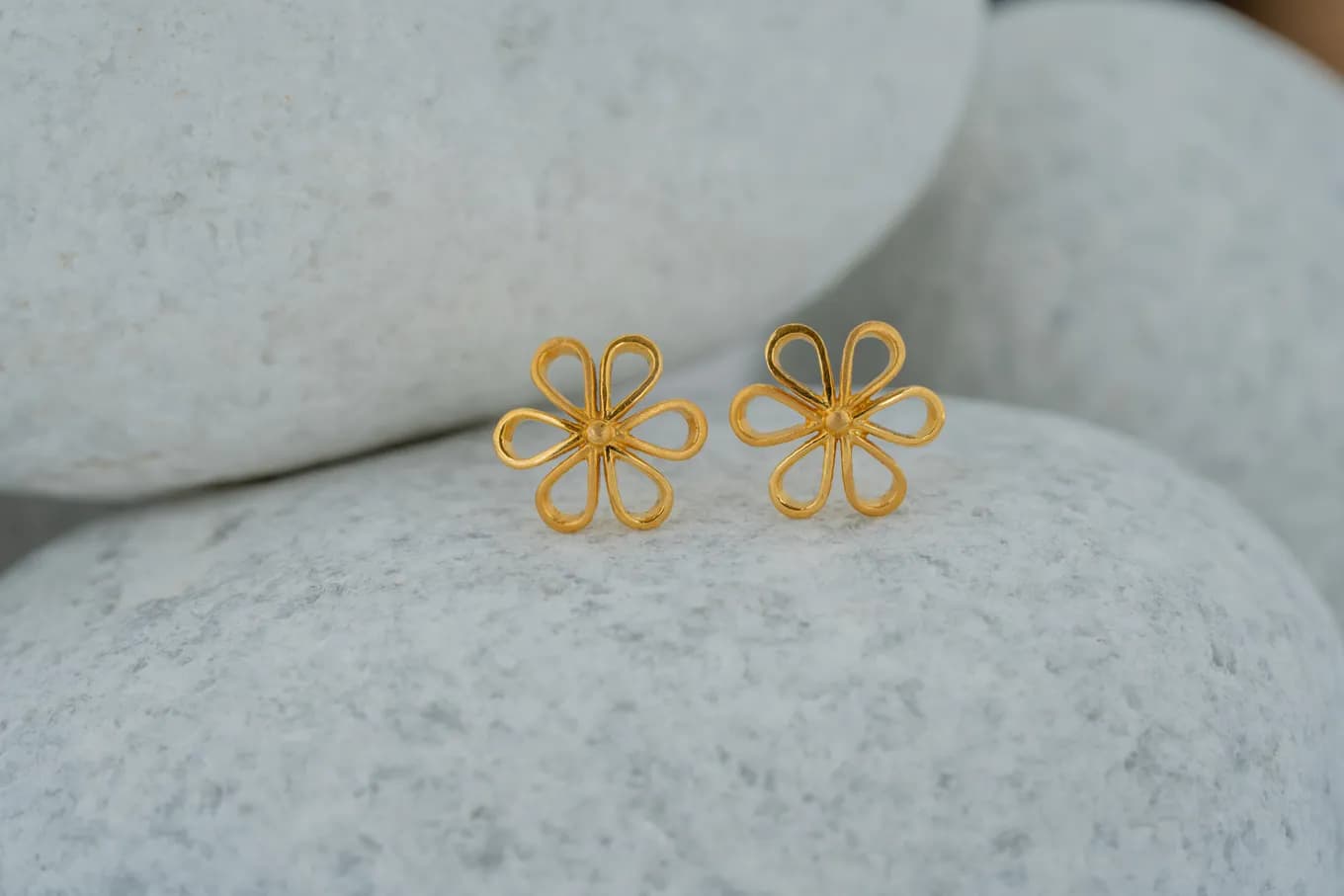 Golden Flower Studs