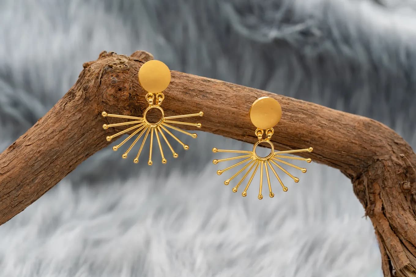 Unique Golden Spikes Earrings