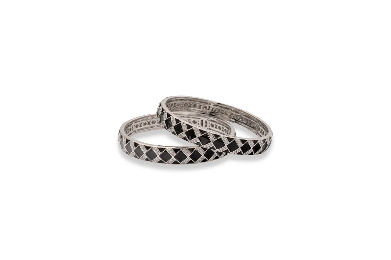 MOSAIC GLOW SILVER BANGLE (SINGLE PIECE)