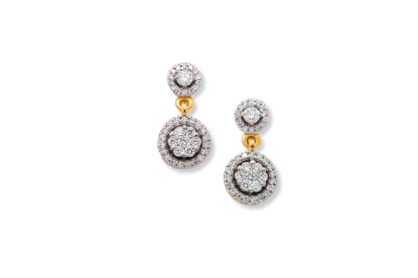 SPARKLING HALO DIAMOND EARRINGS (18K WITH NATURAL DIAMONDS)
