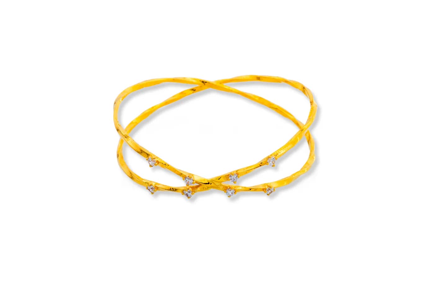 CRISSCROSS GOLD BANGLE