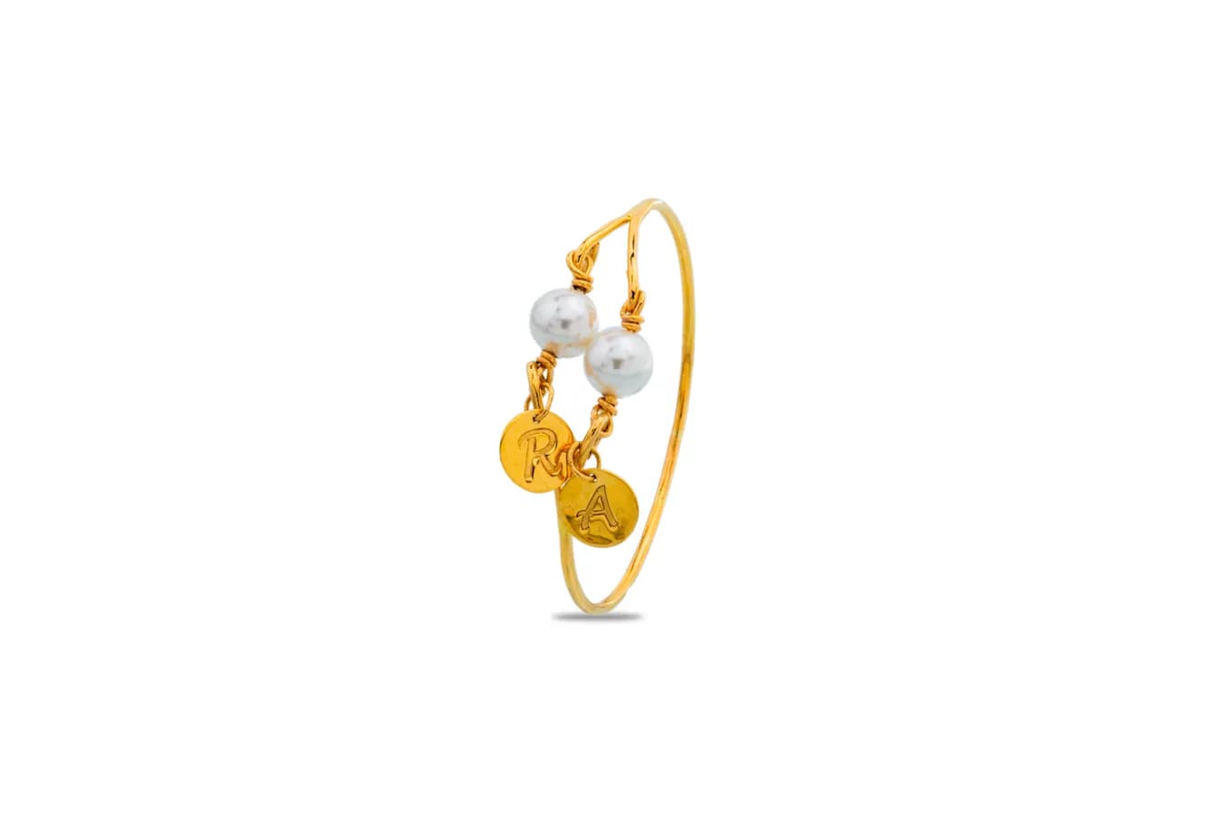 DOUBLE CHARM GOLD BANGLE