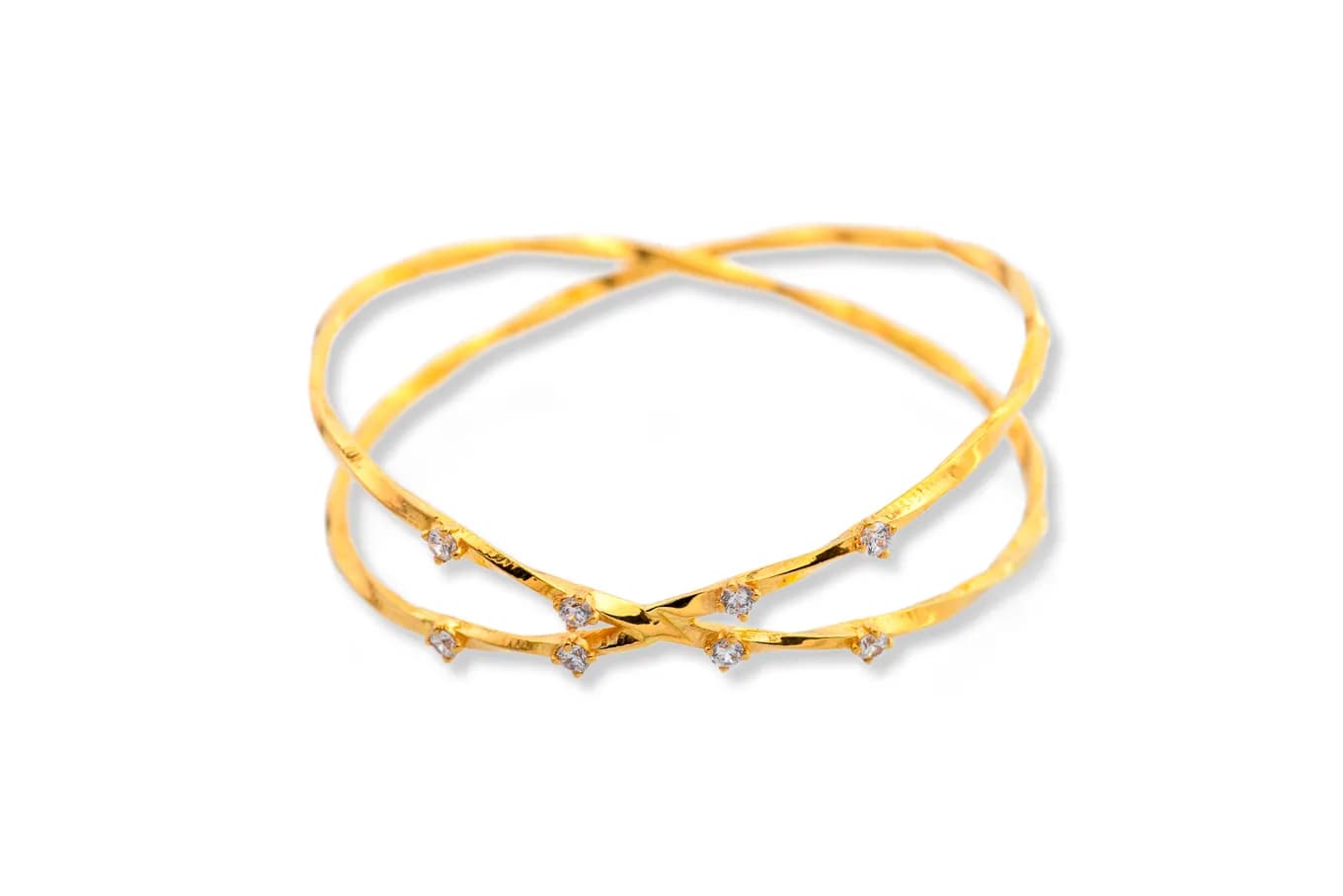 CRISSCROSS GOLD BANGLE