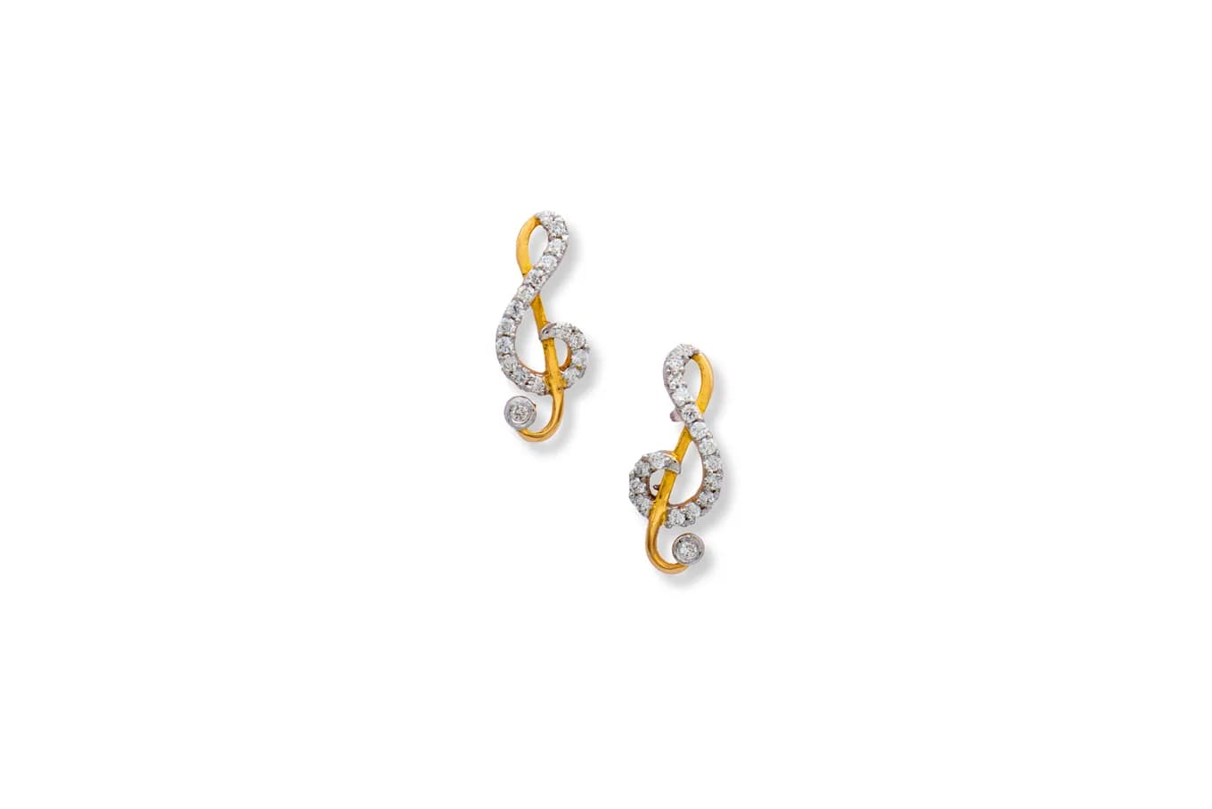 DIAMOND MUSICAL NOTES STUDS (18K WITH NATURAL DIAMONDS)