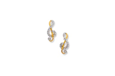 DIAMOND MUSICAL NOTES STUD(18K WITH  LAB GROWN DIAMONDS)