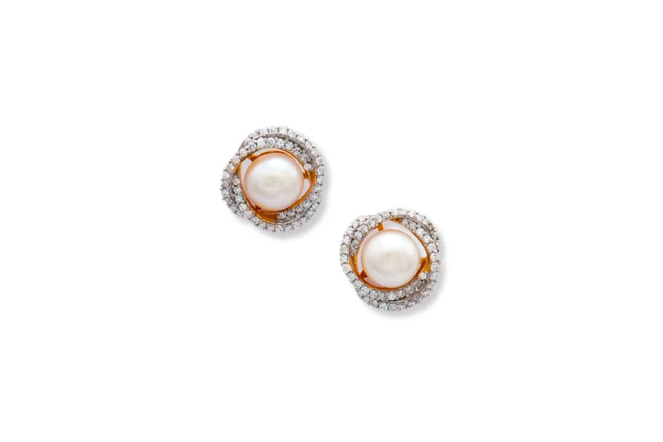 SNOWY GLAMOUR STUDS (18K WITH  NATURAL DIAMONDS)