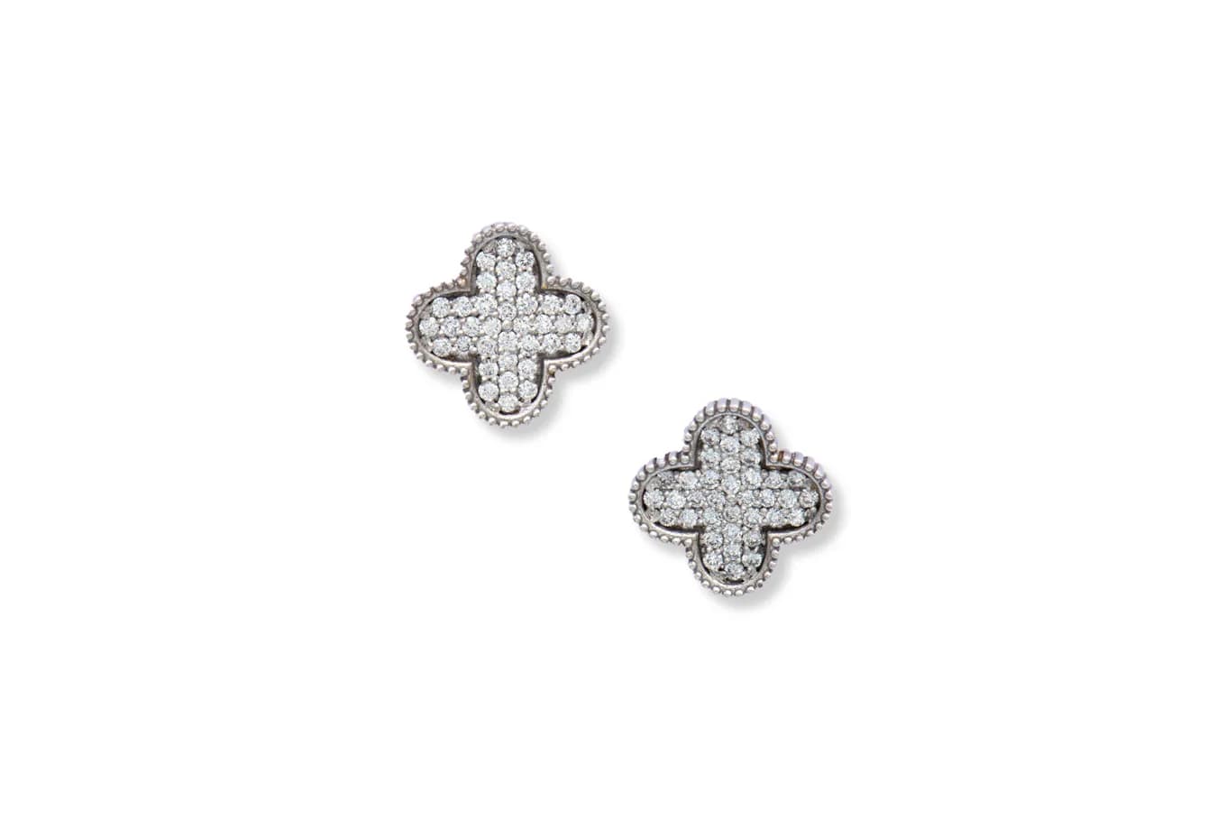 DIAMOND QUATREFOIL EARRINGS (18K WITH NATURAL DIAMONDS)