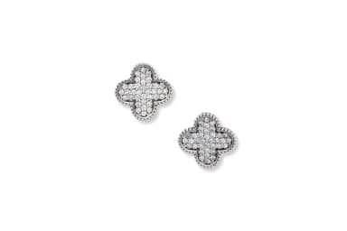 DIAMOND QUATREFOIL EARRINGS (18K WITH LAB GROWN DIAMONDS)