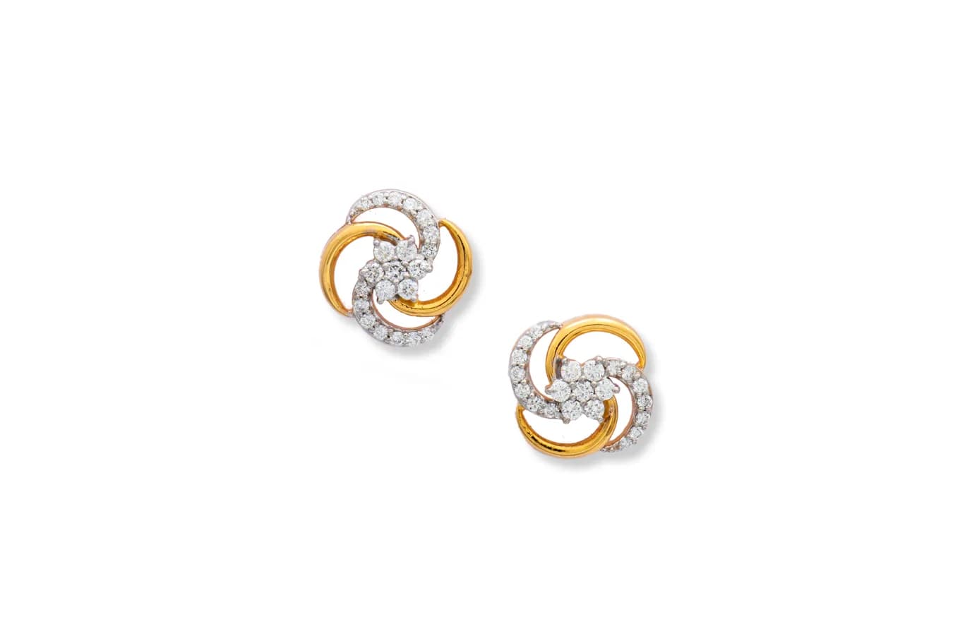 CURVY DIAMOND STUDS (18K WITH NATURAL DIAMONDS)