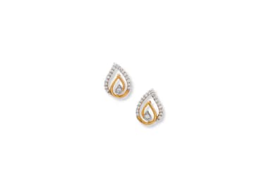 DIAMOND LEAVES STUD(18K WITH LAB GROWN DIAMONDS)
