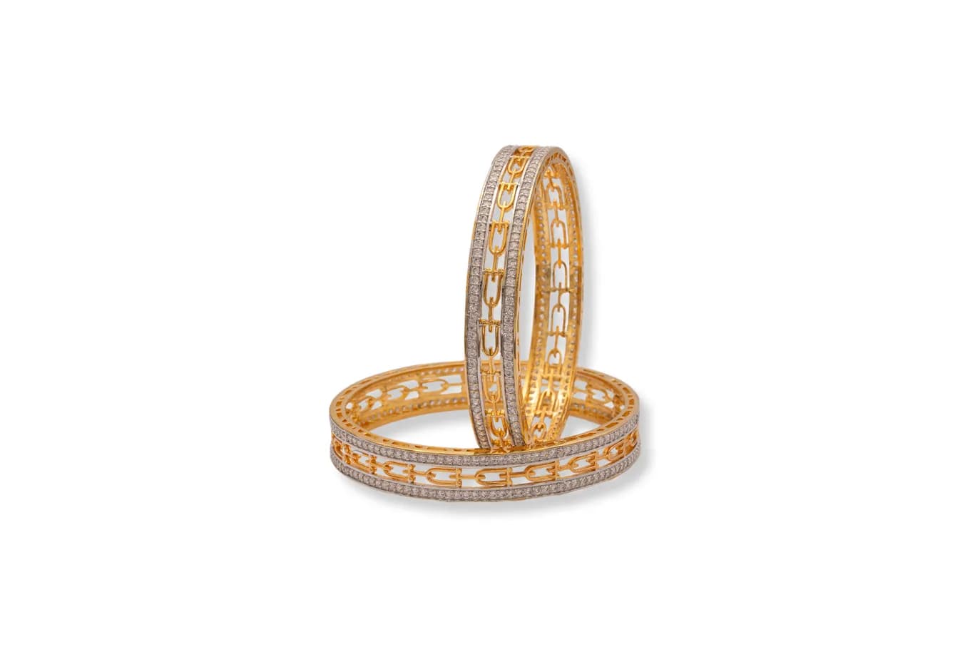 Zircon Studded Silver Bangle