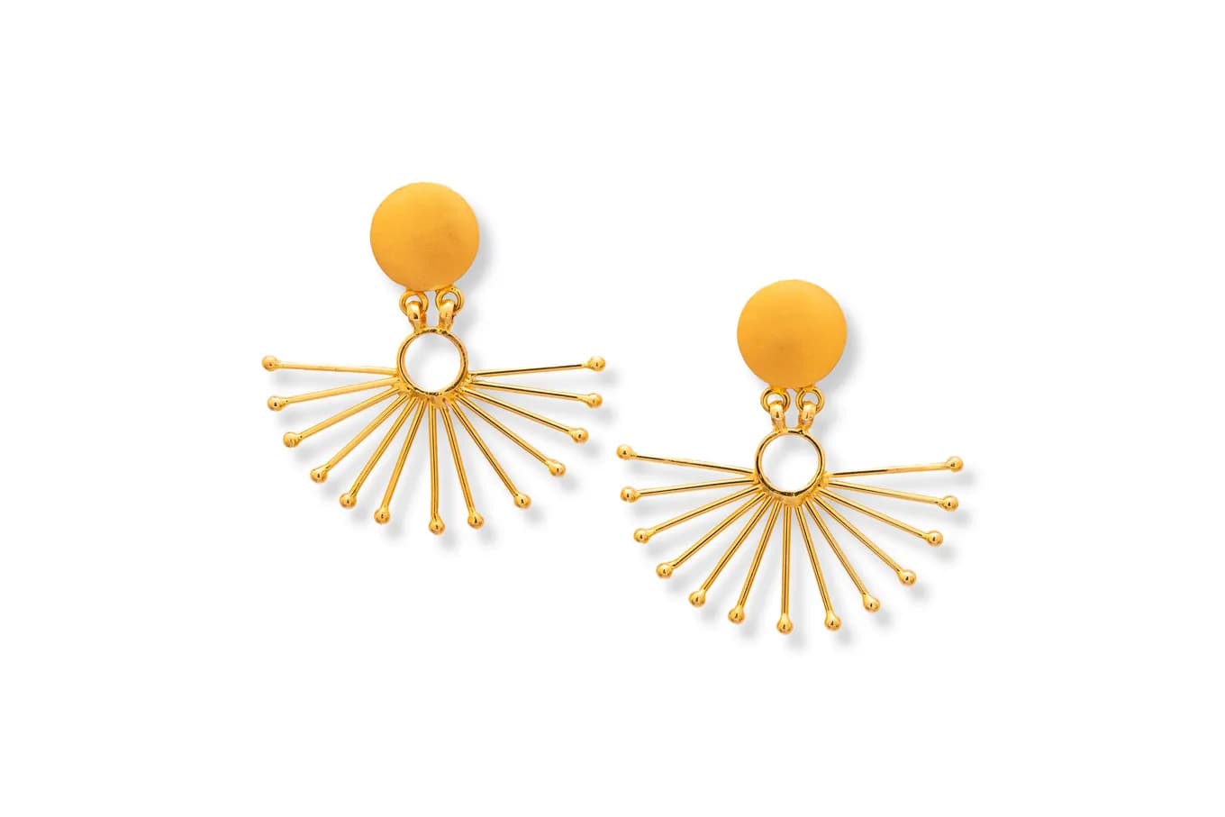 Unique Golden Spikes Earrings