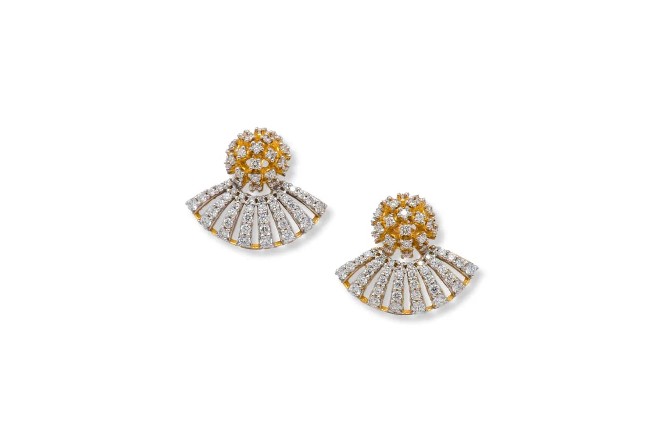 DAZZLING FAN EARRINGS (18K WITH NATURAL DIAMONDS)