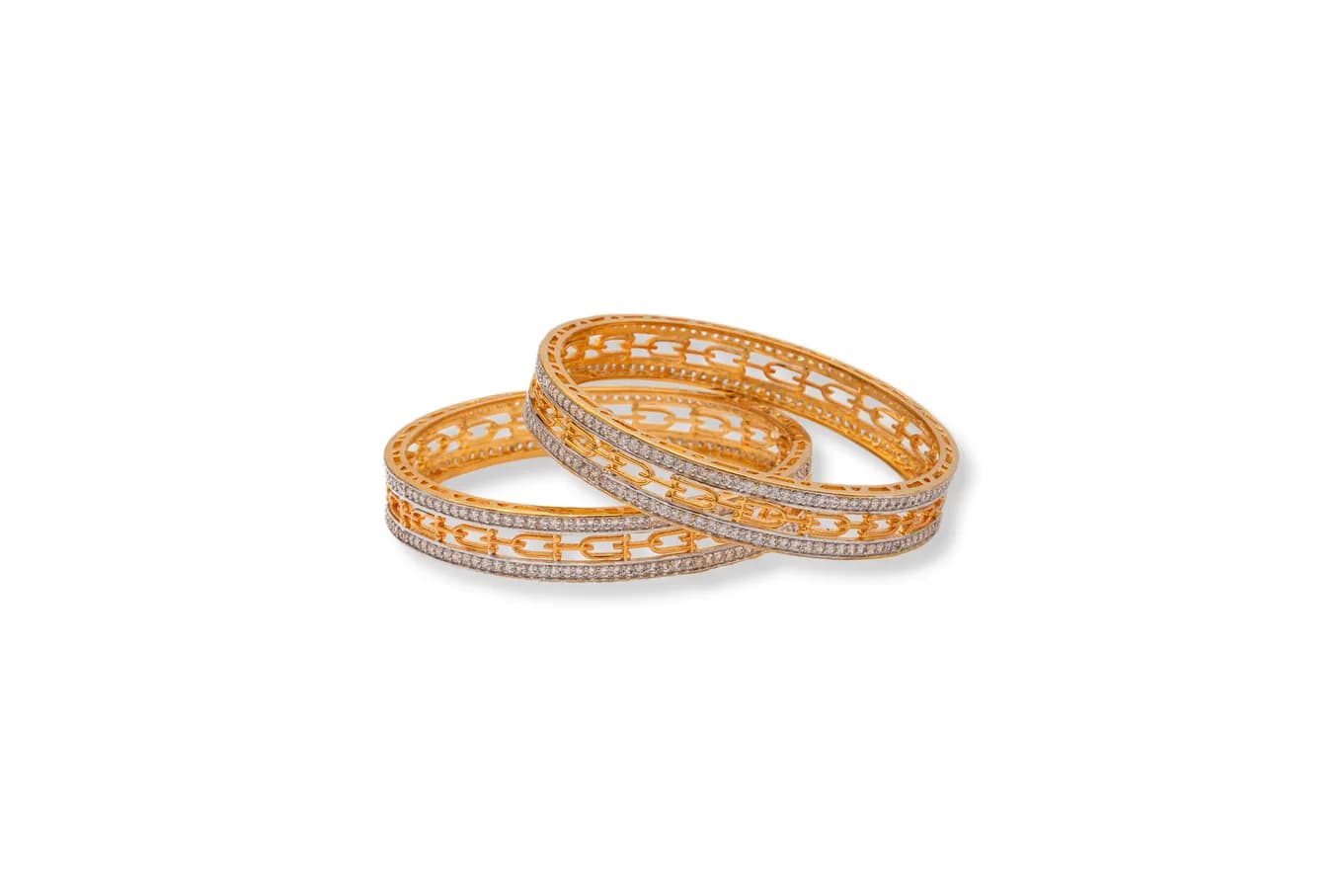 Zircon Studded Silver Bangle
