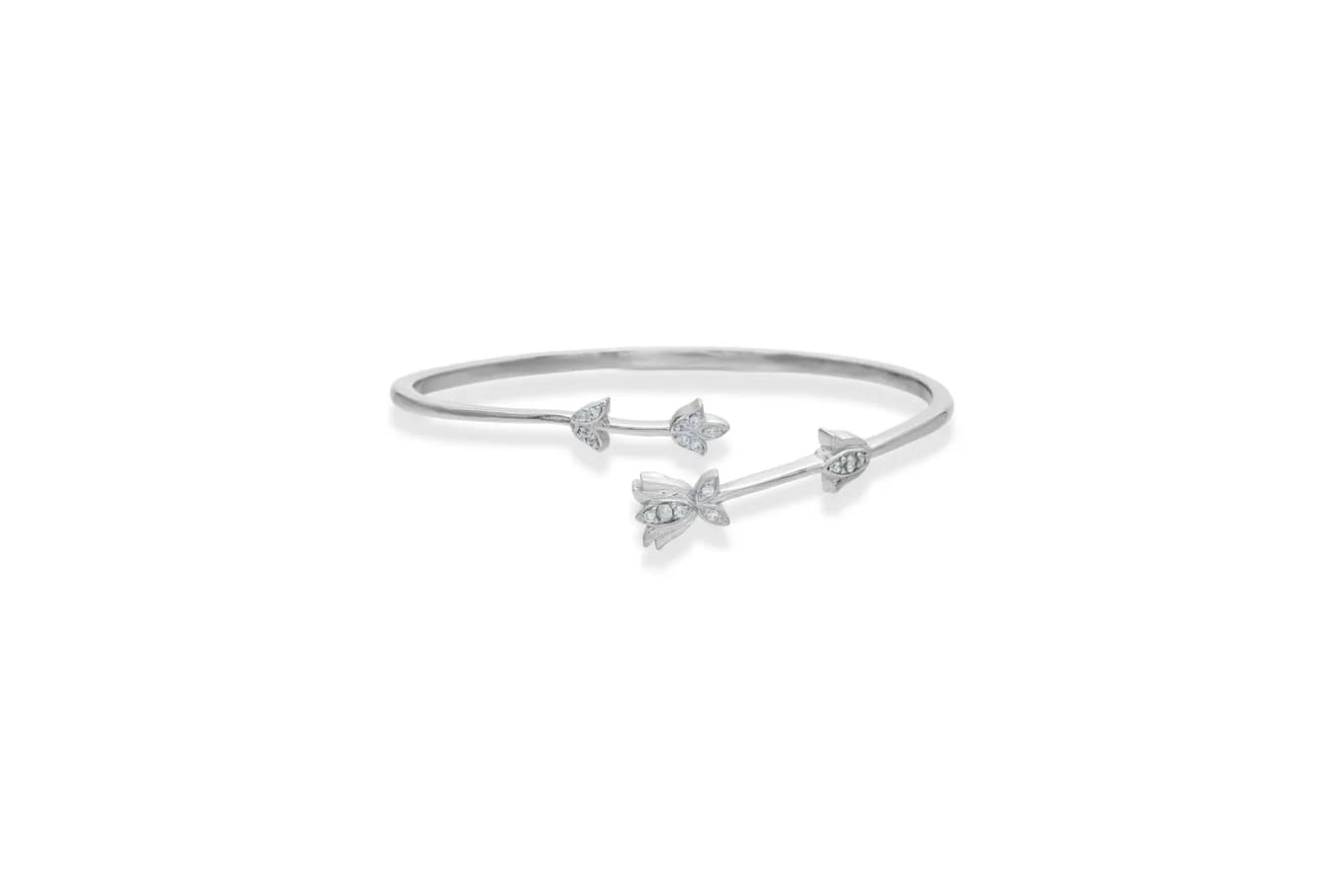LOTUS MOTIF SILVER BANGLE