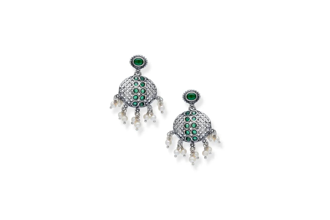 GREEN GARLAND SILVER NECKLACE