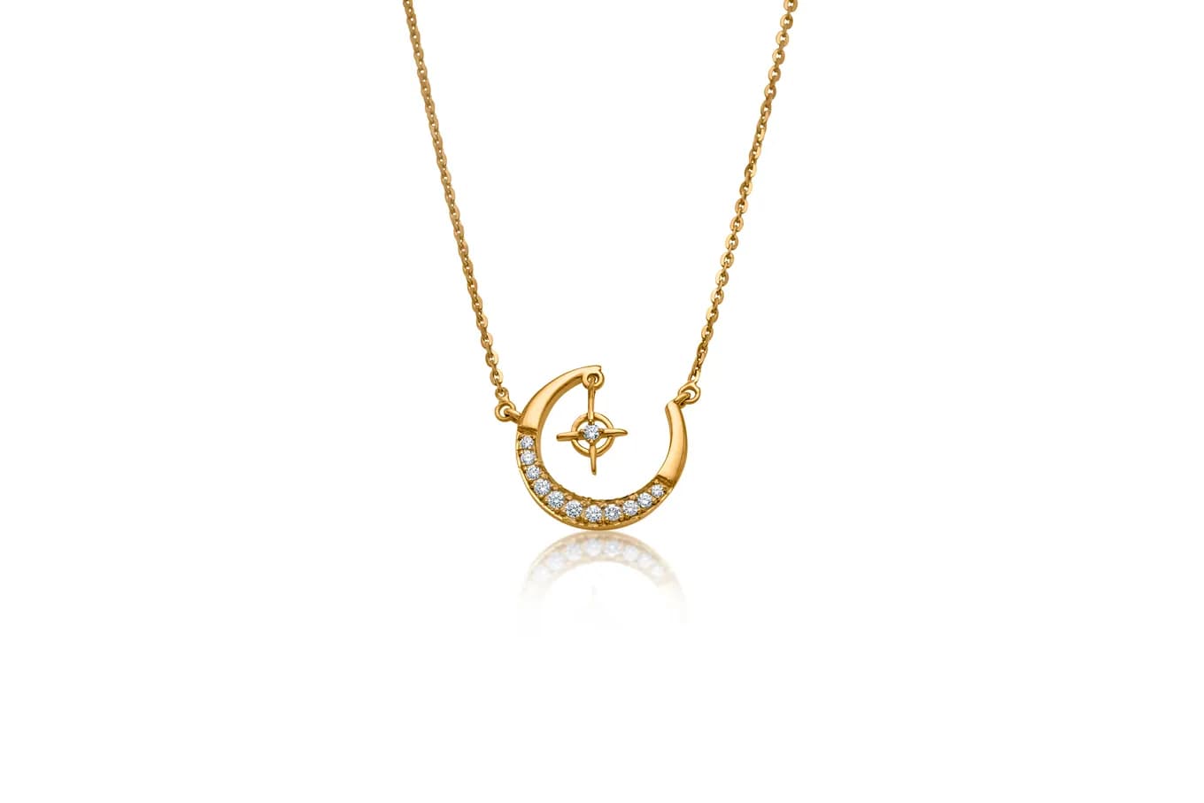 SPARKLING ARC DIAMOND PENDANT(18K WITH NATURAL DIAMONDS)