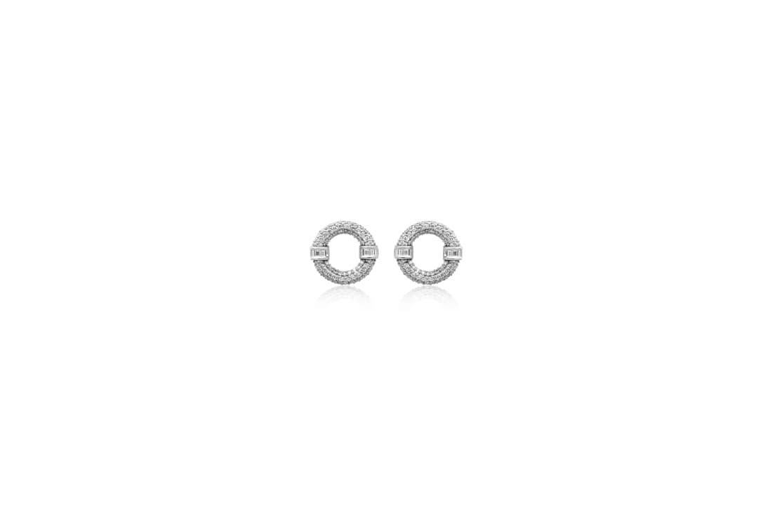 DIAMOND HALO STUD EARRINGS(18K WITH NATURAL DIAMONDS)