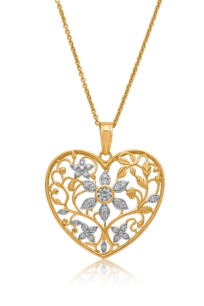 HEART OF PETALS DIAMOND PENDANT(18K WITH NATURAL DIAMONDS)