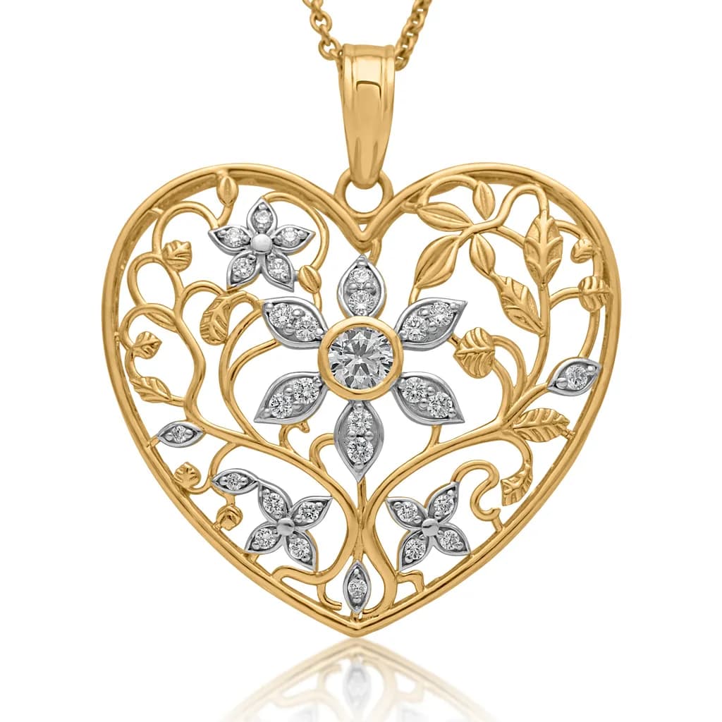 HEART OF PETALS DIAMOND PENDANT(18K WITH NATURAL DIAMONDS)