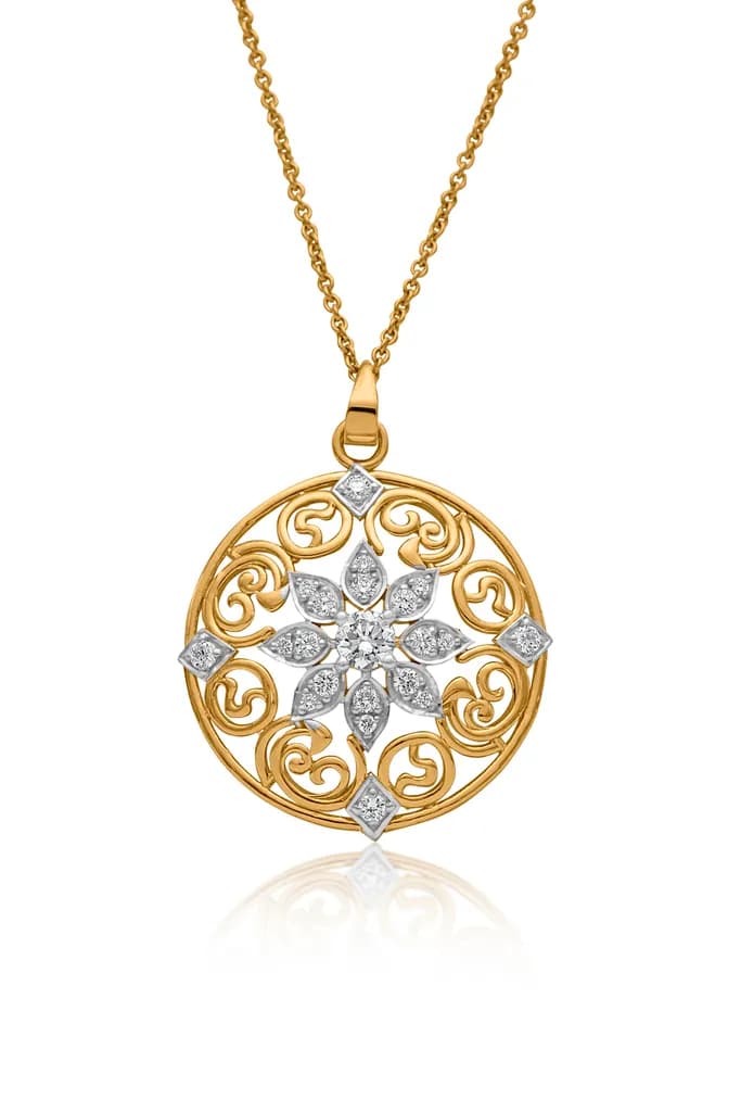 DIAMOND MEDALLION PENDANT(18K WITH NATURAL DIAMONDS)