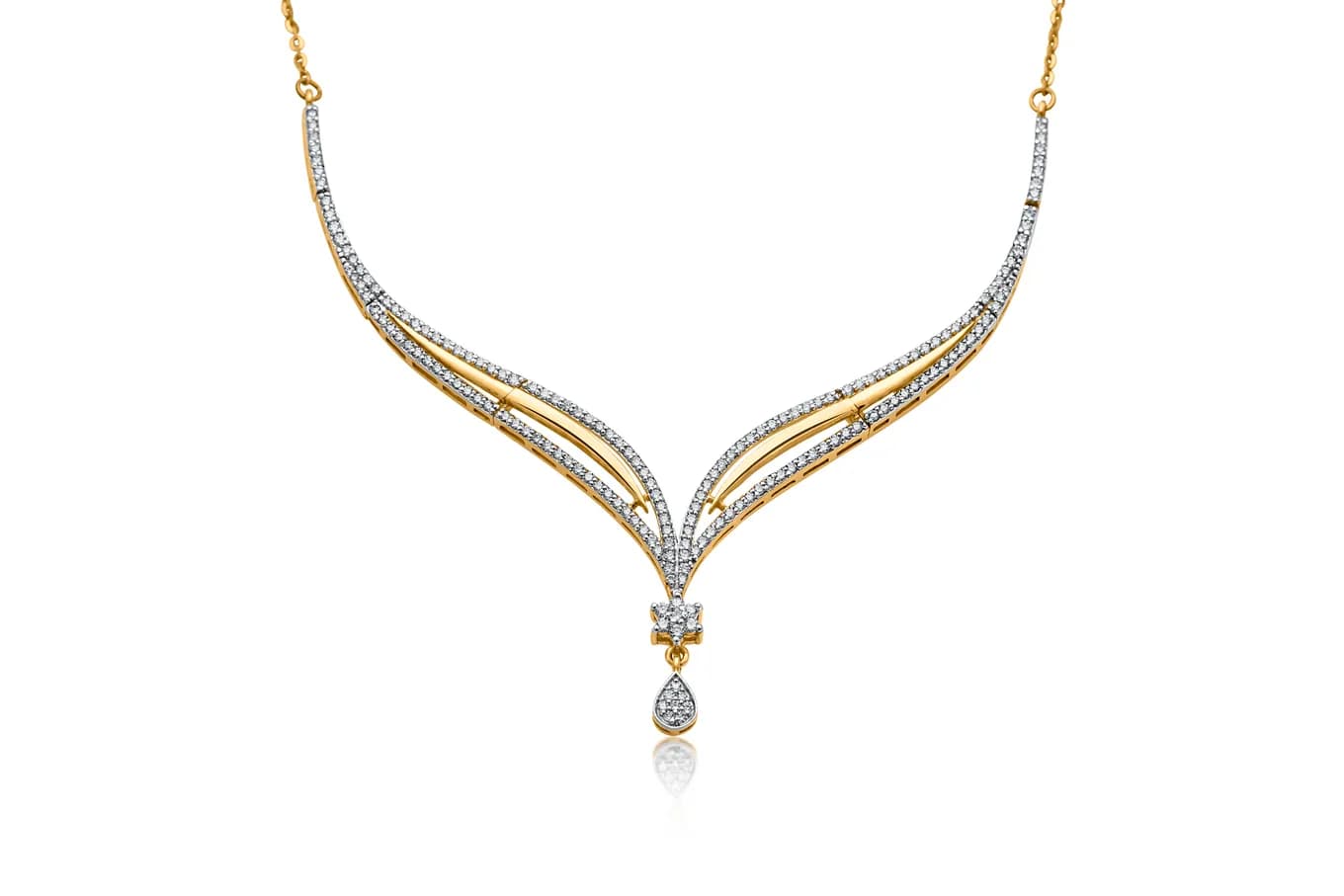 RADIANT CURVE NECKLACE(18K WITH NATURAL DIAMONDS)