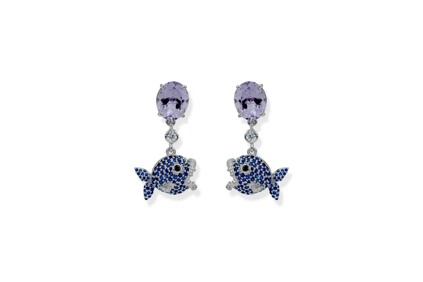 FANCY FINS SILVER EARRINGS