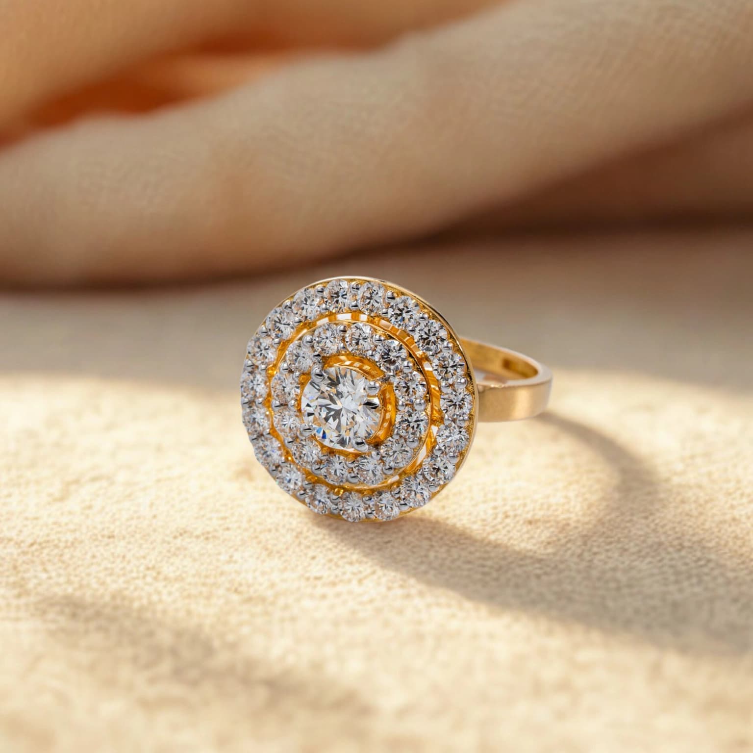 DIAMOND FLORAL RING (18K WITH LAB GROWN DIAMONDS)