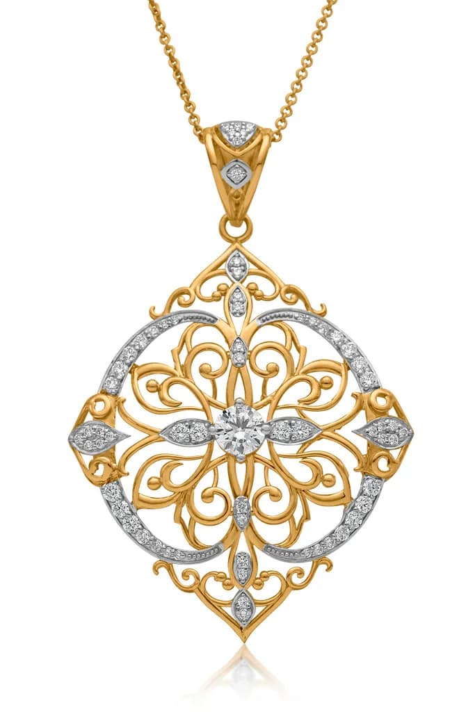FLORENTINE PENDANT(18K WITH NATURAL DIAMONDS)
