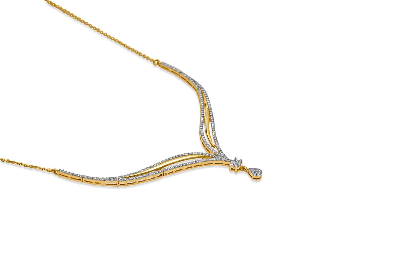 RADIANT CURVE NECKLACE(18K WITH NATURAL DIAMONDS)
