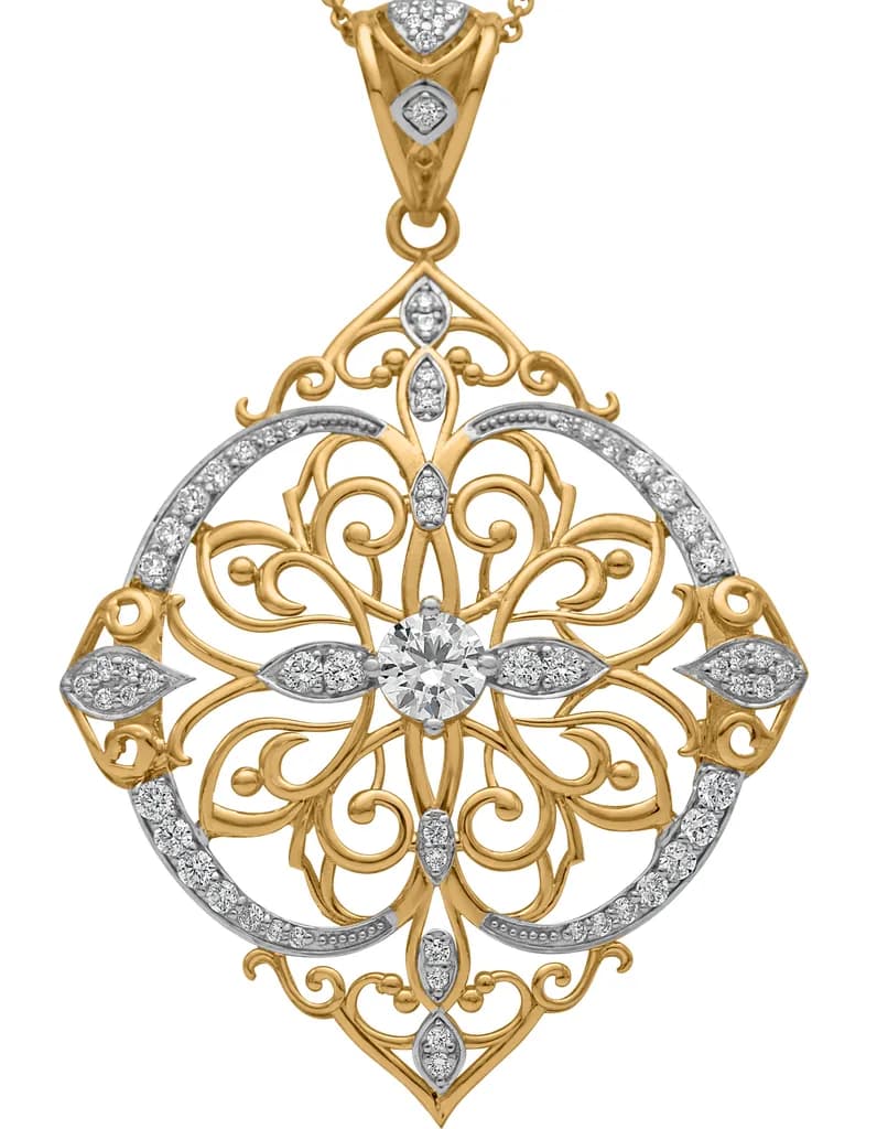 FLORENTINE PENDANT(18K WITH NATURAL DIAMONDS)