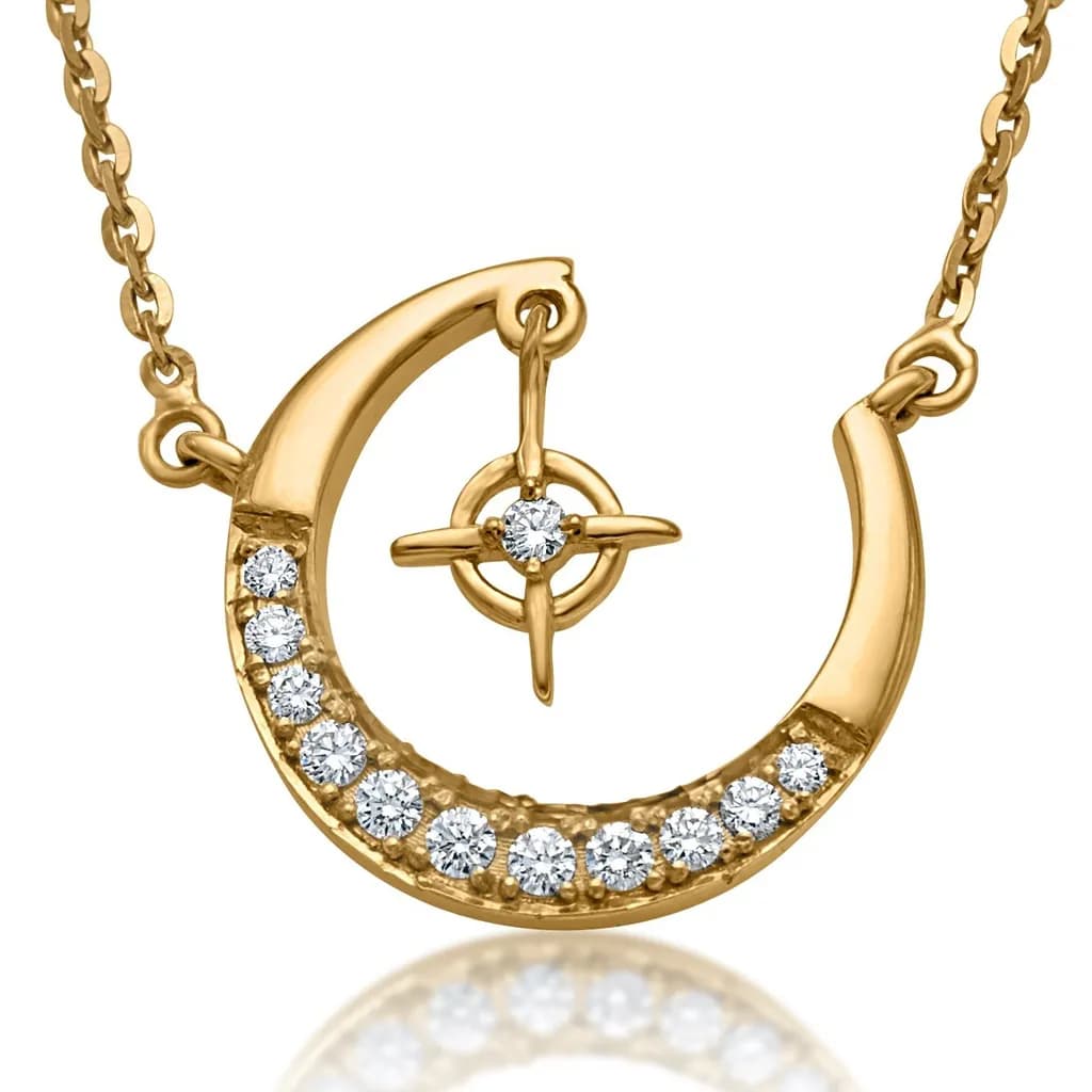 SPARKLING ARC DIAMOND PENDANT(18K WITH NATURAL DIAMONDS)