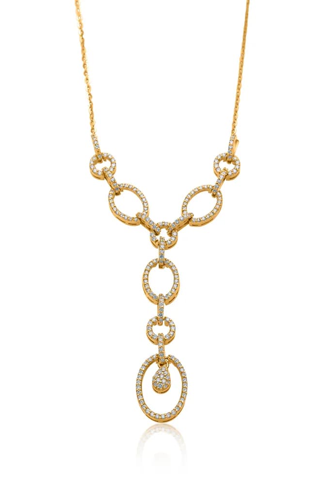 ELLIPSE DIAMOND DROP NECKLACE(18K WITH NATURAL DIAMONDS)
