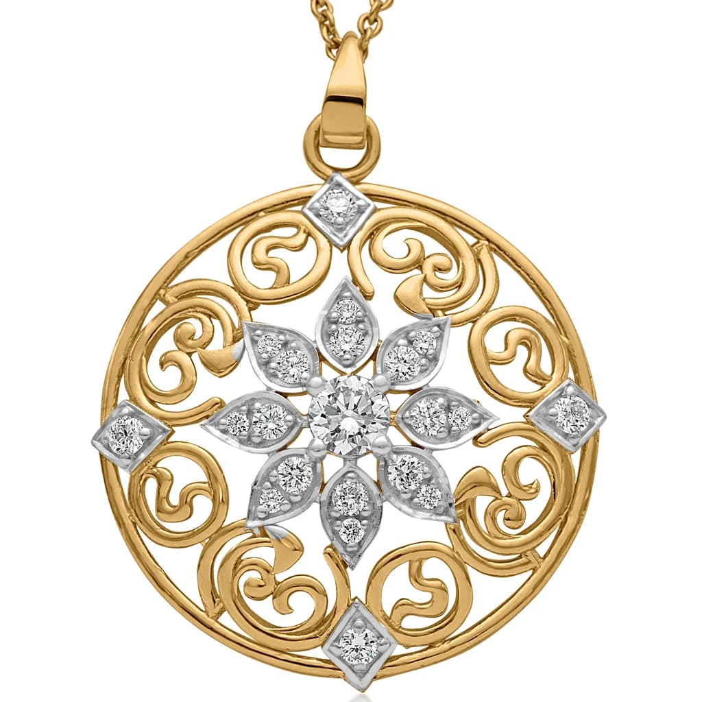 DIAMOND MEDALLION PENDANT(18K WITH NATURAL DIAMONDS)