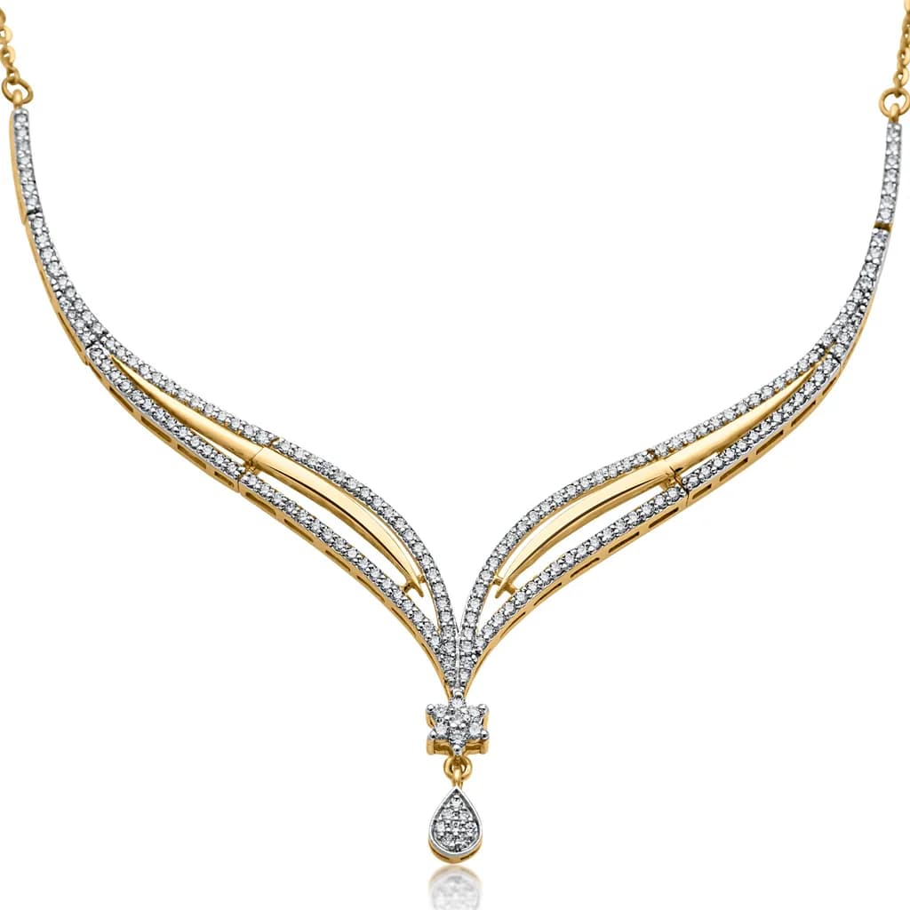 RADIANT CURVE NECKLACE(18K WITH NATURAL DIAMONDS)