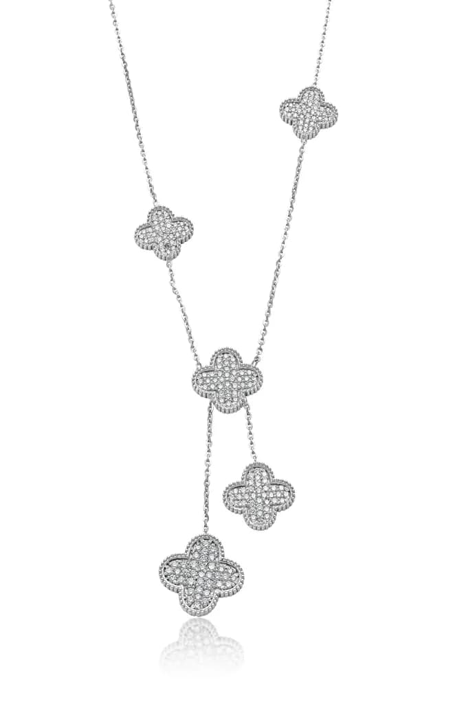 DIAMOND QUATREFOIL NECKLACE SET (18K WITH NATURAL DIAMONDS)
