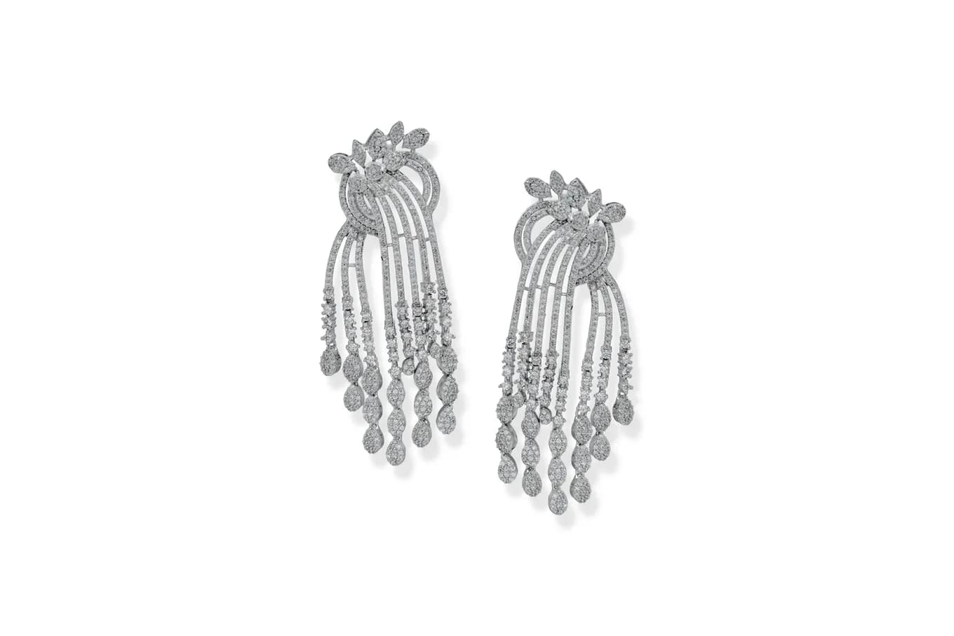 GLAMOROUS SPARKLE SILVER EARRINGS