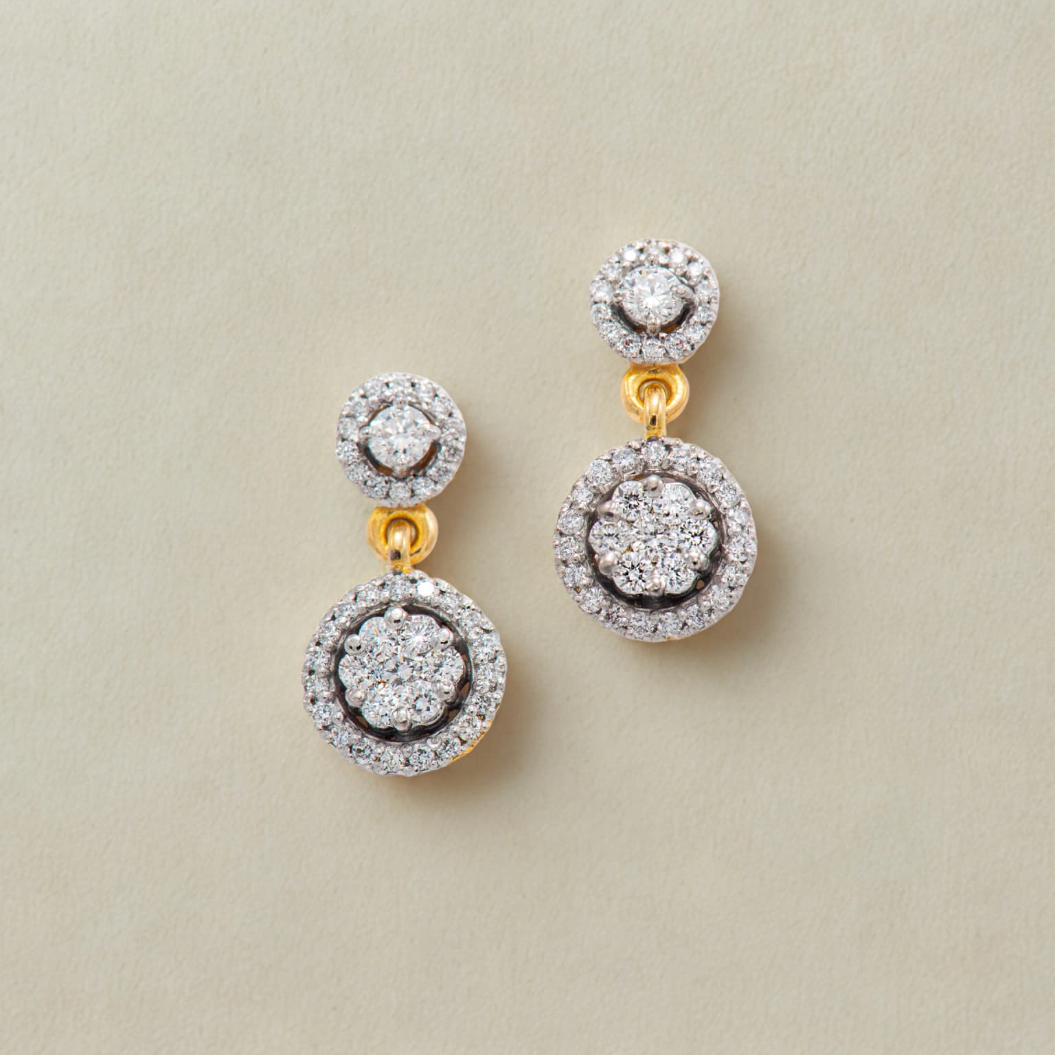 SPARKLING HALO DIAMOND EARRINGS (14K WITH NATURAL DIAMONDS)