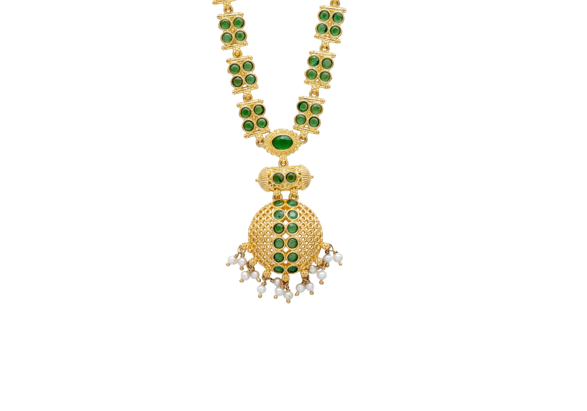 GREEN GARLAND SILVER NECKLACE