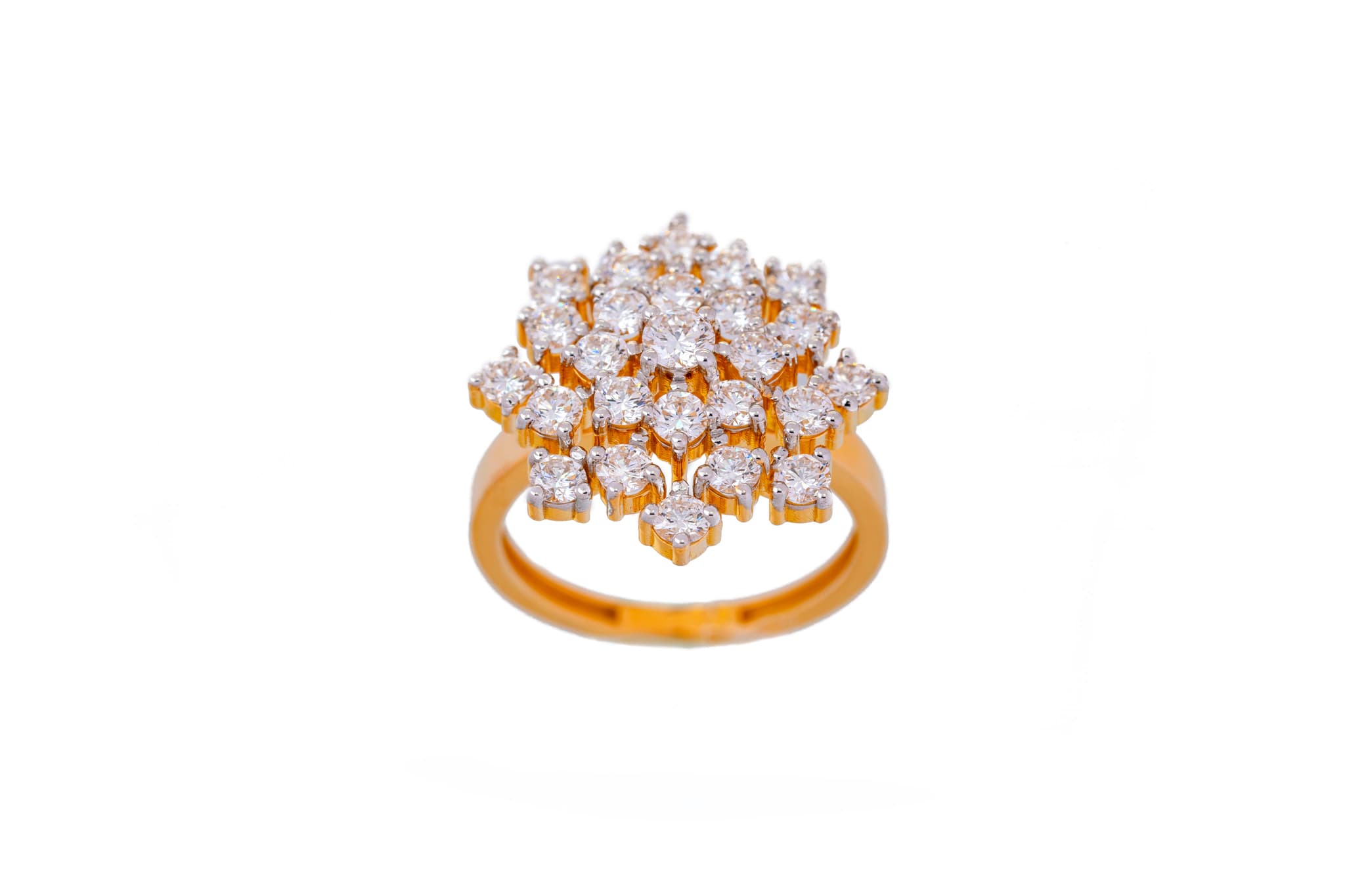 GORGEOUS FLORAL RING (14K WITH  LAB GROWN DIAMONDS)