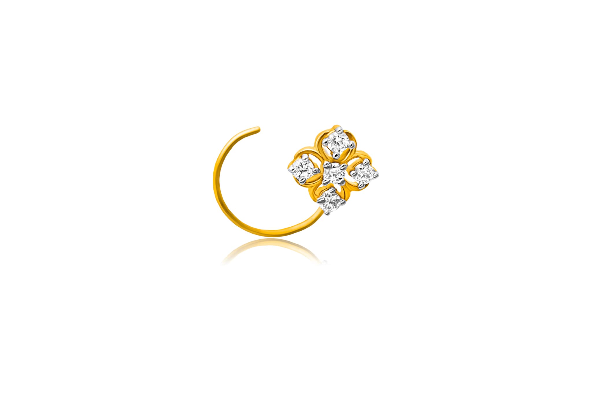 FLORAL NOSEPIN(18K WITH NATURAL DIAMONDS)